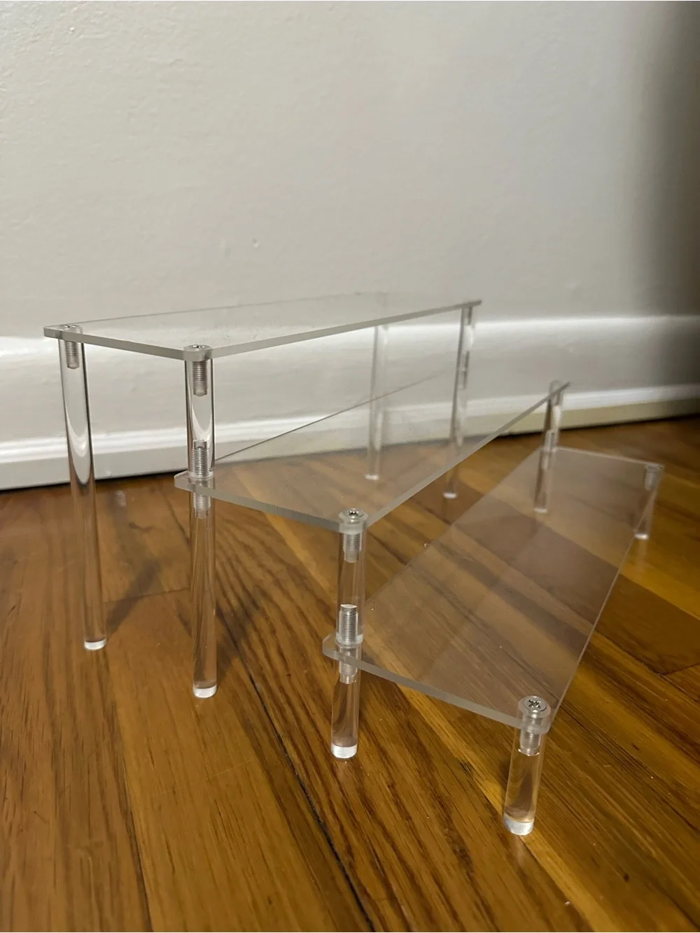 Acrylic and Wood 3-Tier Display Stand - Clear